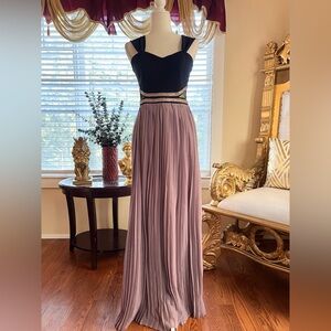 Elegant Black and Lavender Gown